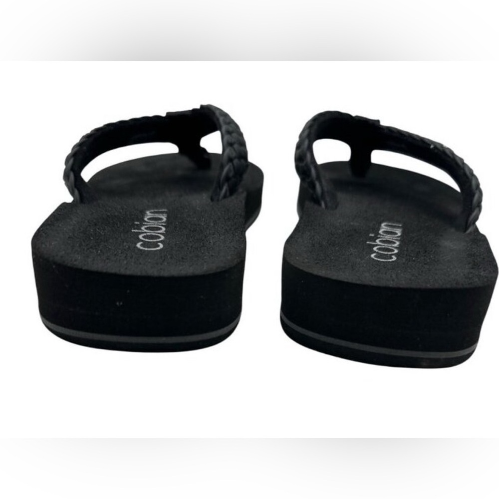 Cobian Women's Size 6 Braided Black Casual  Flip Flops Shoes